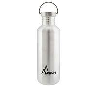 Laken Botella de Agua de Acero Inoxidable (1L - Acero) con Tapón Vintage - Reutilizable y Sostenible para Niños y Adultos: Ideal para Deporte, Escuela, Café