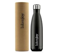 Laken Botella de Agua Térmica de Acero Inoxidable (500 ml, Negro) - Cantimplora Termo con Doble Aislamiento para Agua Fría o Caliente/Adultos y Niños