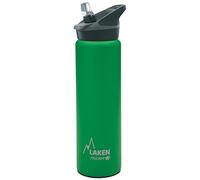 Botella de Agua Térmica al Vacío de Acero Inoxidable de Doble Pared Laken (0,75L - Verde) Tecnología de 24 Horas de Frío - Ideal para Trabajo o Deporte - Cierre Hermético y Uso Vertical