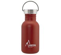 Laken sehr Edelstahlflasche 0,5l Rot mit Deckel Unisex-Botella de Acero Inoxidable Muy Robusta para Adultos, 0,5 l, Color Rojo, con Tapa Vintage 0,5