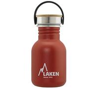 Laken sehr robuste Edelstahlflasche Rot mit Deckel Unisex-Botella de Acero Inoxidable Muy Resistente para Adultos