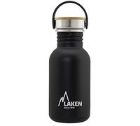 Laken sehr robuste Edelstahlflasche Schwarz Unisex-Botella de Acero Inoxidable Muy Resistente para Adultos, 0,5 l, Color Negro 0,5