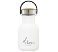 Laken sehr robuste Edelstahlflasche weiß Unisex-Botella de Acero Inoxidable Muy Resistente para Adultos, 0,35 l, Color Blanco, 0.35