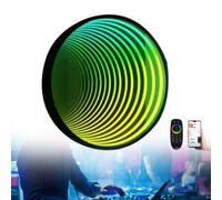 Lakenbroade Espejo de Pared Infinito, luz cambiante Multicolor, lámpara de Espejo de túnel, lámpara Infinita con Control Remoto de aplicación,Round-30cm/12in