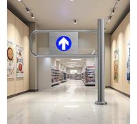Lakenbroade Puerta batiente Resistente con Resorte, Barrera metálica con Apertura de 90° para supermercados, bibliotecas y Tiendas de artículos para el hogar. Dispositivo de Cierre left-100 * 100cm