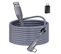 Lakeronelove Cable VR Link compatible con Oculus Quest 2, USB 3.0Tipo C a C 5 Gbps transferencia de datos de alta velocidad y cable de carga rápida para auriculares de realidad virtual y PC Gaming,(3m