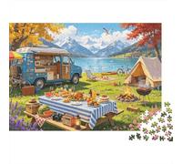 Lakeside Camp 1000 Pieza Puzzles Recycled Outdoor Scenery Puzzle para Ancianos Accesorios de Juego Puzzle for Familia y Amigos Cumpleaños Great Gift 52x38cm/1000pcs
