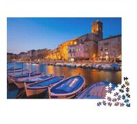 Lakeside Harbor Jigsaw Puzzles 1000 Piece Material Reciclable Mediterranean Town Puzzle para Adultos Great Gift Idea Fun Family Gaming Time Activity 52x38cm/1000pcs