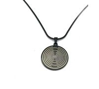 Lakhovsky MWO - Collar con colgante de 30 mm, unisex, cadena de acero inoxidable negro, oscilador multionda, colgante de bobina Tesla, mediano, acero inoxidable, sin piedras preciosas, Medium, Acero