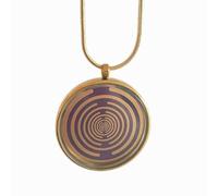 Lakhovsky MWO - Collar con colgante de 40 mm, collar de joyería de moda de color dorado, cadena de acero inoxidable para mujeres y hombres, oscilador multionda, colgante de bobina Tesla