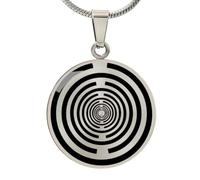 Lakhovsky MWO - Collar con colgante de acero inoxidable de 30 mm con cadena de acero inoxidable, oscilador multionda, colgante de bobina Tesla, joyería unisex, mediano, acero inoxidable, sin piedras