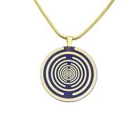 Lakhovsky MWO - Collar con colgante de disco de 35 mm, unisex, oscilador multionda, colgante de bobina Tesla, cobre dorado morado con cadena
