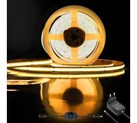 LakiHomi Tira LED COB Regulable, 3M Tira de luces LED Blanco Cálido 3000K, Incluido Alimentación y Regulador, CRI 92+,Ancho 8 mm LED, Tira Luz LED para Gabinete,Hogar, Cocina, Espejo