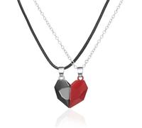 LAKJUOZ 1 Par Collar En Forma De Corazón Collar Magnético Para Parejas, Regalo Romántico Sorpresa Para Novia, Novio, Marido, Esposa, Collares A Juego Con La Atracción Mutua