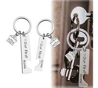 LAKJUOZ 2 Piezas Llavero Casa Nueva, Se Pueden Combinar Dos Llaveros Para Formar Un Corazón, Regalos Originales Recien Casados Para Mujer Y Hombre, Llaveros Pareja Nuevo Hogar