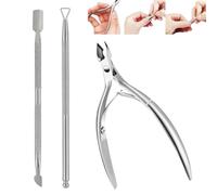 LAKJUOZ 3Pcs Alicate Para Cutículas Y Herramienta De Cortador De Cutículas Profesional,Corta Cuticulas Profesional,Corta Cuticulas, Pinza De Acero Inoxidable Para Las Uñas De Dedos De Manos Y Pies