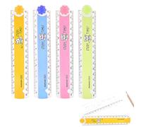 LAKJUOZ 4 Piezas Regla 30 Cm, Regla Plegable, Regla De Plástico Simple, Papelería Escolar Transparente Y Flexible Para Las Oficinas De Los Niños De Los Escolares, Diseño Ergonómico Y Portátil