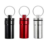 LAKJUOZ Paquete De 3 Pastilleros Pequeños De Aluminio Con Llavero,Pastillero Viaje,Pastillero Llavero Pequeño,Mini Impermeable Pastilleros Portátiles,Para Acampar Al Aire Libre, Viajes
