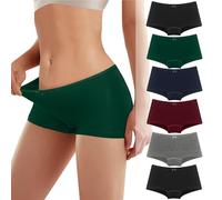 Lakpoau Braguitas Boxer Mujer Algodon, Shorts Tipo Bóxer Bragas Pantalónes Cortos, Elástico Bragas Culotte Shorts con Entrepierna Algodón, Ropa Interior Segura y Cómoda Pack de 6 UN8 M