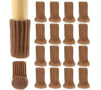 LAKPYN 16 psc Protector Patas Mesa Calcetines Silla Calcetines Elásticos para Silla Mesa y Muebles Diámetro de Ajuste de 1 "a 2" con marrón