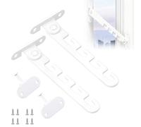 LAKPYN 2 Piezas limitador Apertura Ventanas, Ajuste de Varias Velocidades, Instalación sin Perforación,Universal Cierrapuertas, Para el Ajuste de (Blanco)