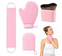 LAKPYN 4 Piezas Guante Autobronceador Corporal, Self Tan Mitt Aplicador Autobronceador, Cuerpo Manopla, para Acelerador Potenciador Bronceado y Crema Autobronceadora Cuerpo