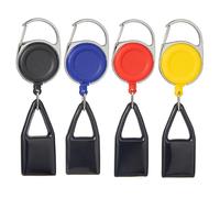 LAKPYN 4 Piezas Porta Encendedor Extensible, Multifuncional, Con Anti-robo y Protección Ligera, Para Colgar Una Llave (Negro + Rojo + Azul + Amarillo)