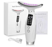 LAKPYN Masajeador Facial Antiarrugas Lifting - 6 Modos & 7 Colores LED Terapia de Luz - Dispositivo de Belleza EMS Microcorriente Cara y Cuello - Masaje Sónico Térmico 45℃ para Papada