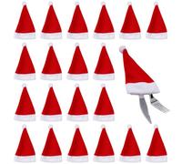 LAKPYN Paquete De 20 Mini Gorros De Santa Para Navideños Cubiertos - Perfectos Para Centro Mesa Fiestas De Navidad
