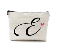 LAKYMIE A-Z Bolsa de Cosméticos Personalizada Pequeña Bolsa de Maquillaje Bolsa de Maquillaje Bolsa de Maquillaje Regalos de Cumpleaños Para Mujeres, Madres, Mejores Amigas Y Damas de Honor (Letra E)