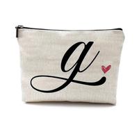 LAKYMIE A-Z Bolsa de Cosméticos Personalizada Pequeña Bolsa de Maquillaje Bolsa de Maquillaje Bolsa de Maquillaje Regalos de Cumpleaños Para Mujeres, Madres, Mejores Amigas Y Damas de Honor (Letra G)