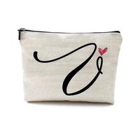 LAKYMIE A-Z Bolsa de Cosméticos Personalizada Pequeña Bolsa de Maquillaje Bolsa de Maquillaje Bolsa de Maquillaje Regalos de Cumpleaños Para Mujeres, Madres, Mejores Amigas Y Damas de Honor (Letra V)