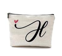 LAKYMIE A-Z Bolsa de Cosméticos Personalizada Pequeña Bolsa de Maquillaje Bolsa de Maquillaje Bolsa de Maquillaje Regalos de Cumpleaños Para Mujeres, Madres, Mejores Amigas Y Damas de Honor (Letra H)