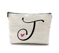 LAKYMIE A-Z Bolsa de Cosméticos Personalizada Pequeña Bolsa de Maquillaje Bolsa de Maquillaje Bolsa de Maquillaje Regalos de Cumpleaños Para Mujeres, Madres, Mejores Amigas Y Damas de Honor (Letra J)