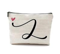 LAKYMIE A-Z Bolsa de Cosméticos Personalizada Pequeña Bolsa de Maquillaje Bolsa de Maquillaje Bolsa de Maquillaje Regalos de Cumpleaños Para Mujeres, Madres, Mejores Amigas Y Damas de Honor (Letra L)