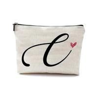 LAKYMIE A-Z Bolsa de Cosméticos Personalizada Pequeña Bolsa de Maquillaje Bolsa de Maquillaje Bolsa de Maquillaje Regalos de Cumpleaños Para Mujeres, Madres, Mejores Amigas Y Damas de Honor (Letra C)