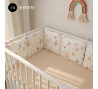 LALA - Cuna de Bebe envolvent con nuevo Vestido de dibujos animados de Algodón Puro anticolisión Combinación libre de Gasa Cama de Bebe ropa de Cama,