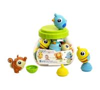 Lalaboom - Chunky Animals & Beads Bucket - Preschool Educational Beads - Montessori Shapes and Colors Construction Game and Learning Toy - from 10 Months to 4 Years Old - 21 Pieces, BL220