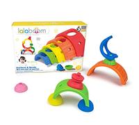 Lalaboom - Rainbow Toy and Beads to Assemble - Preschool Stacking Balance Game - Montessori Shapes and Colors Construction Game and Learning Toy for Kids from 10 Months to 4 Years - BL720, 13 Pieces