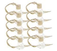 LALADEFIEE 10 Botellas de Perfume para Coche de 8ml, Frascos de Vidrio Transparente Diseño Delicado y Colgantes de Madera, Difusor Compacto Adecuado para Aromaterapia Interior del Automóvil