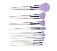 LALADEFIEE 10 piezas Brochas Maquillaje Mujer con Mango Acrílico Transparente Púrpura Pinceles para Sombra Ojos y Polvos Faciales Herramientas Belleza Portátiles para Uso Diario y Viaje