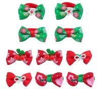LALADEFIEE 10piezas Lazo Pelo Elementos Navideños, Accesorios Cabello Tejido para Niñas, Estilo Bonito y Práctico Varios estilos