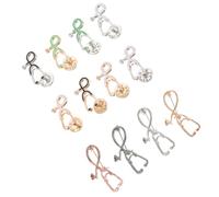 LALADEFIEE 12 Broches Vintage Forma de Estetoscopio de Aleación para Doctoras y Enfermeras, Resistentes al Desgaste, Fáciles de Combinar para Blusas y Ocasiones Casuales Varios estilos