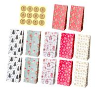 LALADEFIEE 12 Juegos Kraft para Navidad de Unidades con Diseños Bolsas para Dulces Galletas y Suministros para Fiestas Navideñas