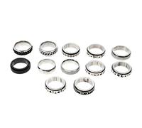 LALADEFIEE 12 piezas Anillos Giratorios Inoxidable para Unisex Duraderos y Resistentes Diseño Creativo y para Diario y Ocasiones Especiales