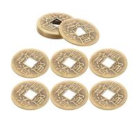 LALADEFIEE 12 Piezas Monedas Chinas Feng Shui de Latón para Colgar Coche Amuletos Tradicionales I-Ching de Buena Suerte Riqueza y Artesanía Decorativa Duradera