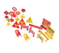 LALADEFIEE 2 Juegos Señales Tráfico Miniatura para Educativo Vial Colores Amarillo y Rojo para Enseñanza Guarderías y Fiestas Temáticas