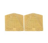 LALADEFIEE 2 Mini Pirámides Egipcias de Resina - Adorno de Pirámide en Miniatura Dorado - Tema del Antiguo Egipto para Decoración de Acuarios, Reptiles, Tortugas, Lagartos y Arañas