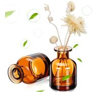 LALADEFIEE 2 Pcs Botellas Difusoras Rodillo, de Vidrio Cilíndrico Reutilizables y Fáciles de Limpiar, para Aromaterapia en Hogar, Oficina o Coche