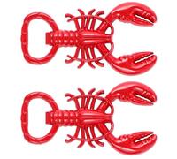 LALADEFIEE 2 piezas Abridor de Botellas Creativo Diseño Langosta Metálico Pintado Rojo Resistente y Portátil para Cerveza y Bebidas para Restaurante y Llavero
